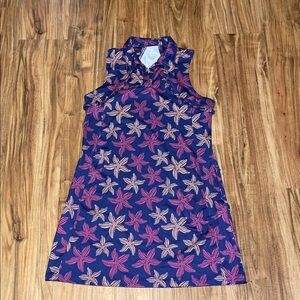 Gottex women’s medium 8 10 dress Starfish Pattern Sleeveless purple golf tennis